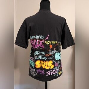 Zara Boys 10-12 Graffiti Black T-shirt